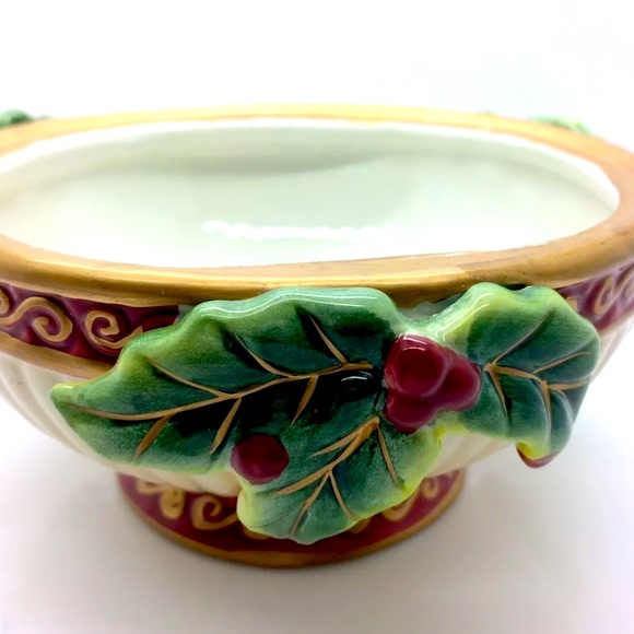 FITZ FLOYD Christmas Kitten Bowl Candy Dish Rare!! - Picture 9 of 13